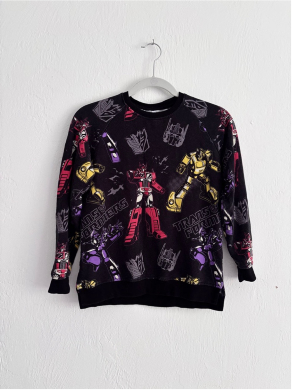 Boys BUMS & ROSES Transformers Sweatshirt Size 12 Black Red Bamboo Cotton
